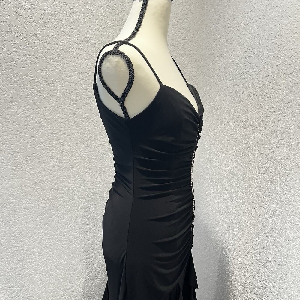 Scott McClintock USA Women's Size 10 Black Mermaid Maxi Evening Gown Rhinestones - Picture 6 of 16